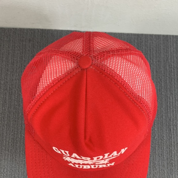 Vintage Guardian Auburn Trucker Hat Mens OSFA Red White Mesh Back Snapback P Cap - Picture 5 of 14